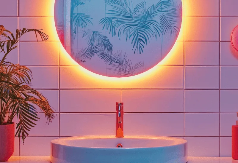 Carrelage salle de bain rose petits espaces